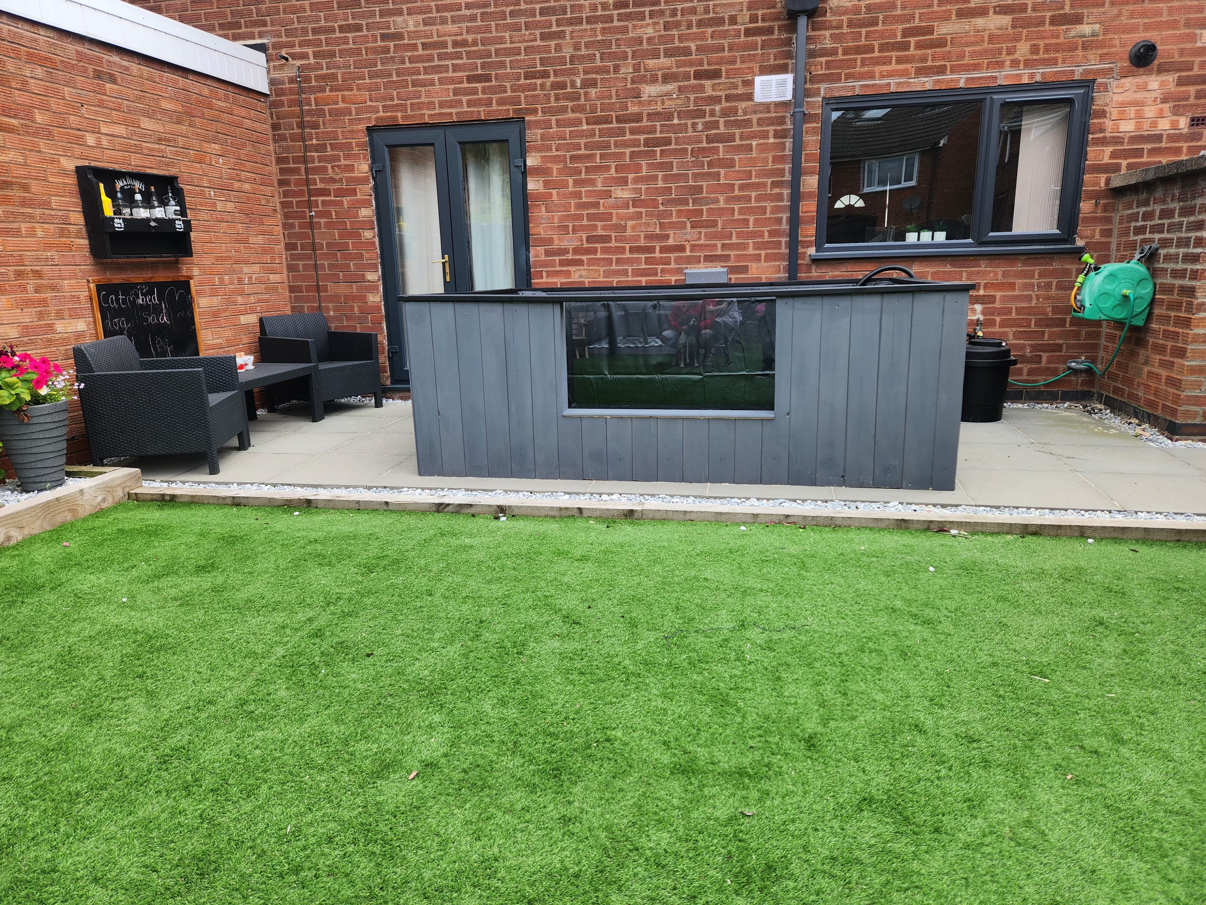 Grey pond 10ft x 6ft x 3ft with viewing window & cover